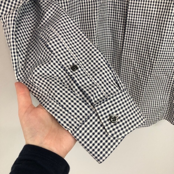 Les Hommes Long Sleeve Gingham Button Front Shirt 50 - Picture 6 of 13